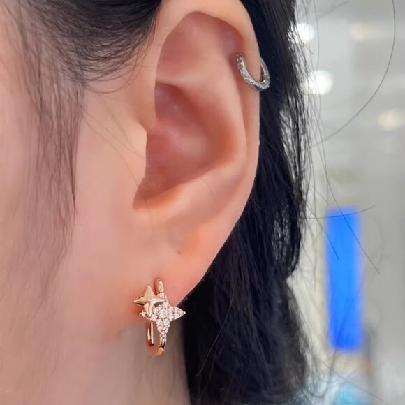 APM Monaco Météorites Rose Gold Square Hoop Earrings - Picture 6 of 6